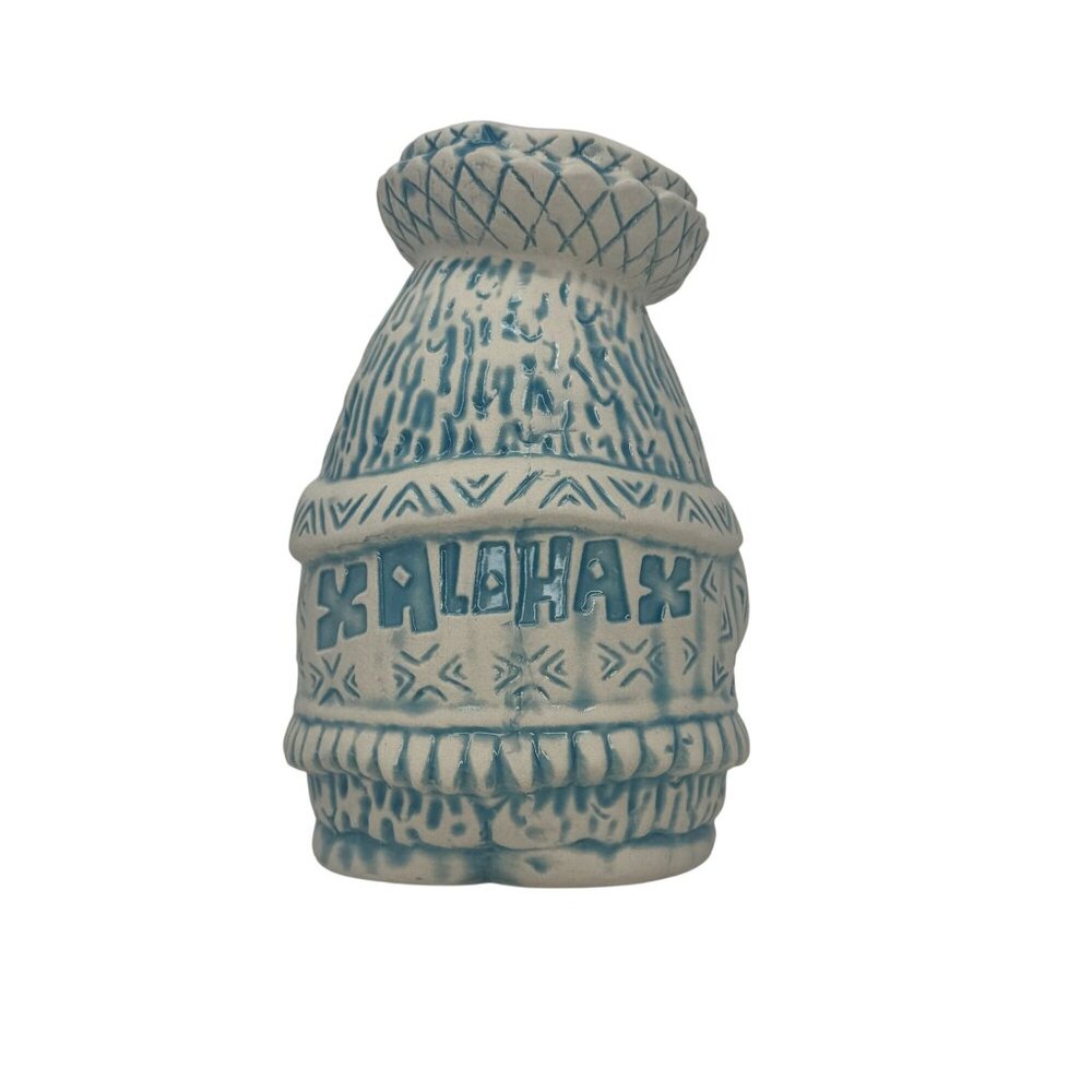 Tiki Tony Yeti on Vacation Blue White Ceramic Matte Finish TIki Mug Inside Gloss - Picture 2 of 7